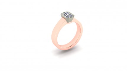 Bespoke Alice Herald Design Emerald Diamond Ring in 18kt Rose Gold & 18kt White Gold AU